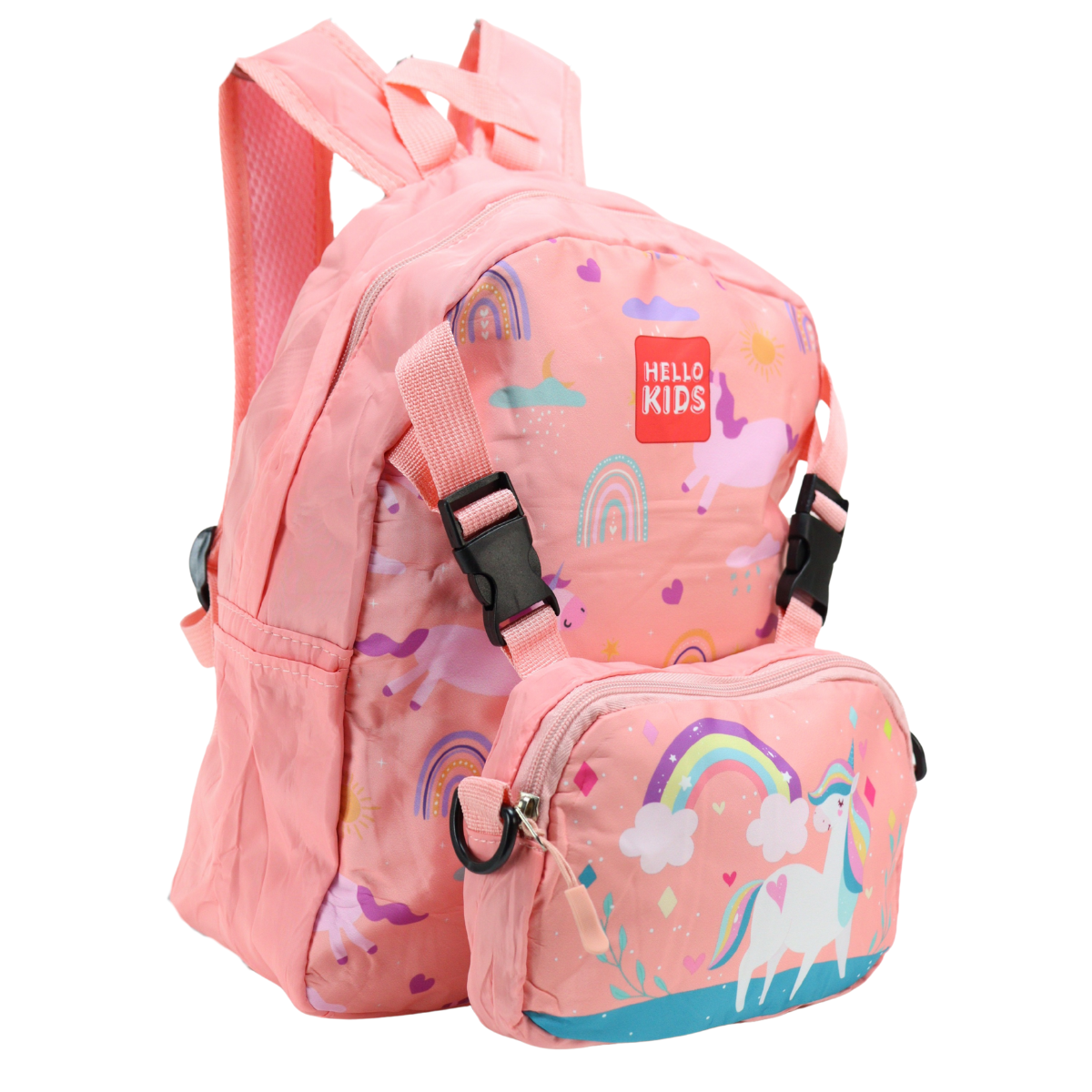 Foto 3 pulgar | Mochila Unisex Rosa Unicornio Textil Kinder Nueva Imagen