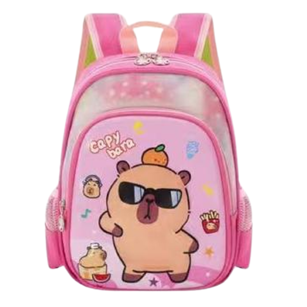 Foto 2 pulgar | Mochila Unisex Rosa Capybara Lentes Sintetico Kinder Nueva Imagen