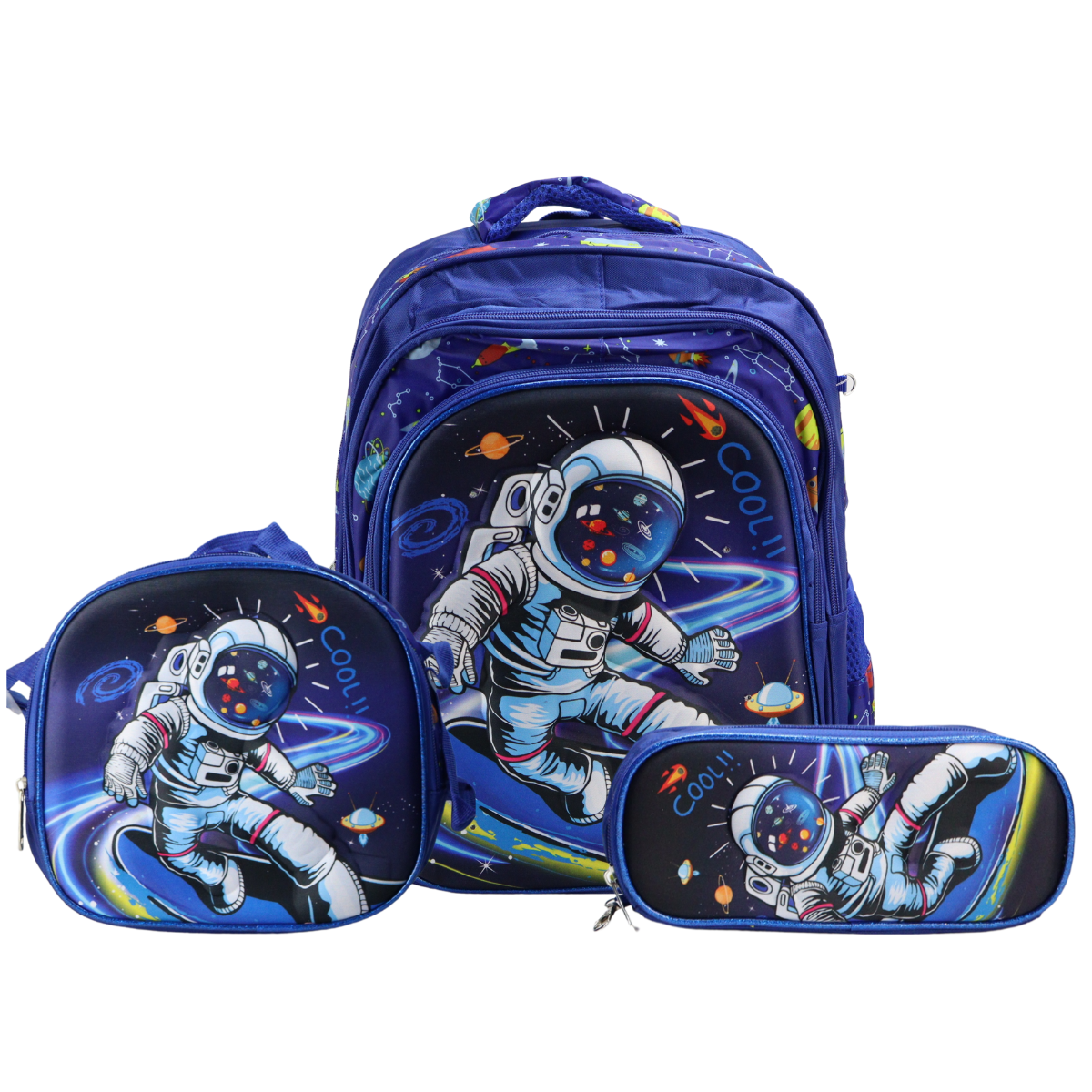 Foto 2 pulgar | Mochila Para Dama Azul  Astronauta Galáctico Sintetico Trio Escolar Con Luz Nueva Imagen