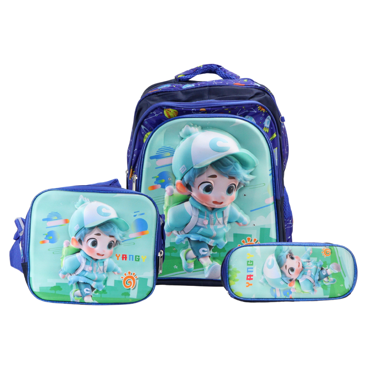 Foto 1 | Mochila Para Dama Azul  Boy School Sintetico Trio Escolar Con Luz Nueva Imagen