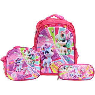 Foto 1 | Mochila Unisex Fiusha Unicornio World Sintetico Trio Escolar C/luz Nueva Imagen