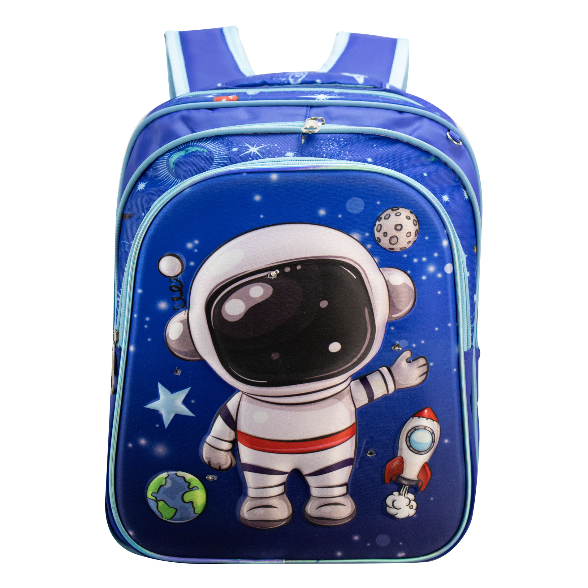 Foto 1 | Mochila Unisex Azul  Astronauta Esácial Sintetico Trio Escolar C/luz Nueva Imagen