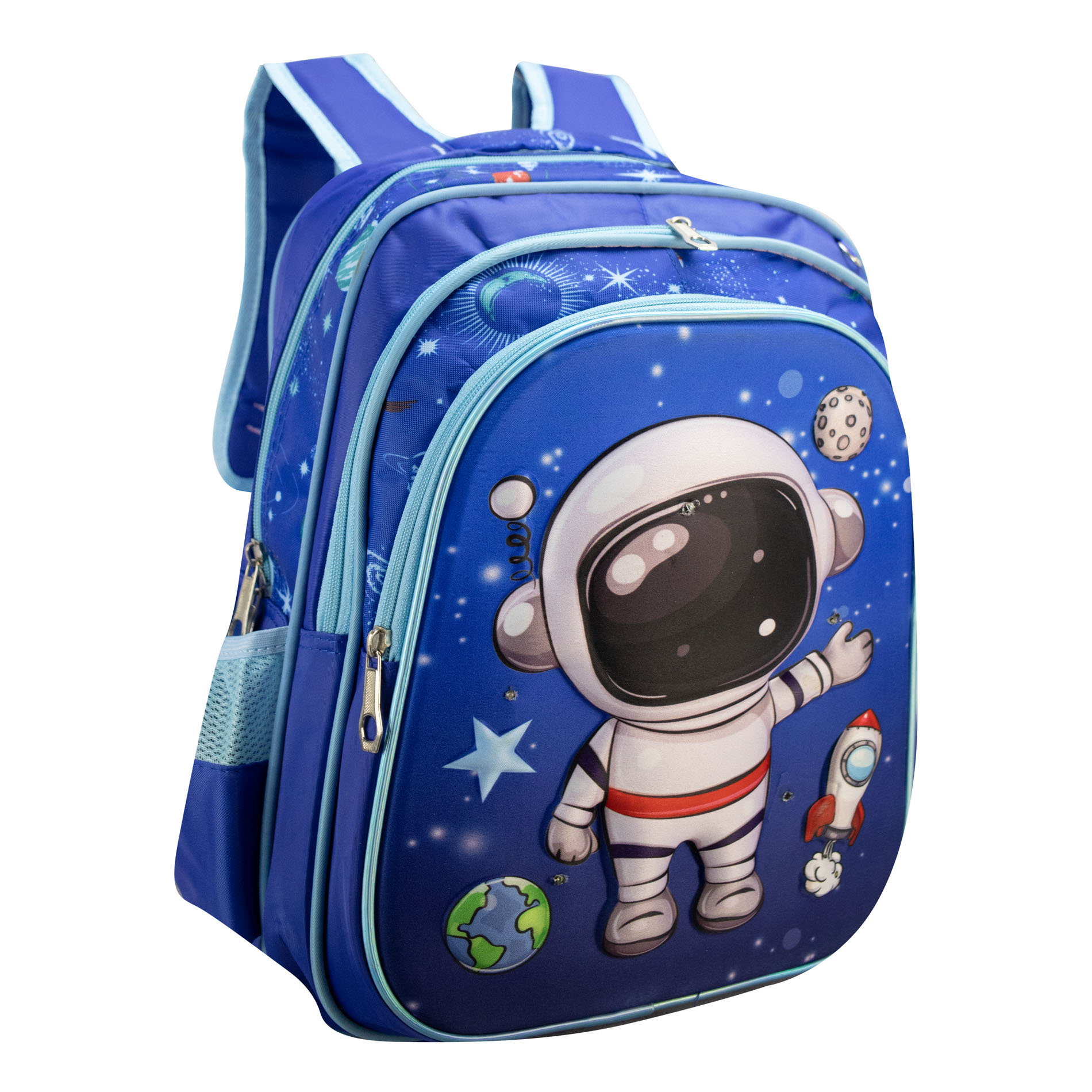 Foto 3 pulgar | Mochila Unisex Azul  Astronauta Esácial Sintetico Trio Escolar C/luz Nueva Imagen