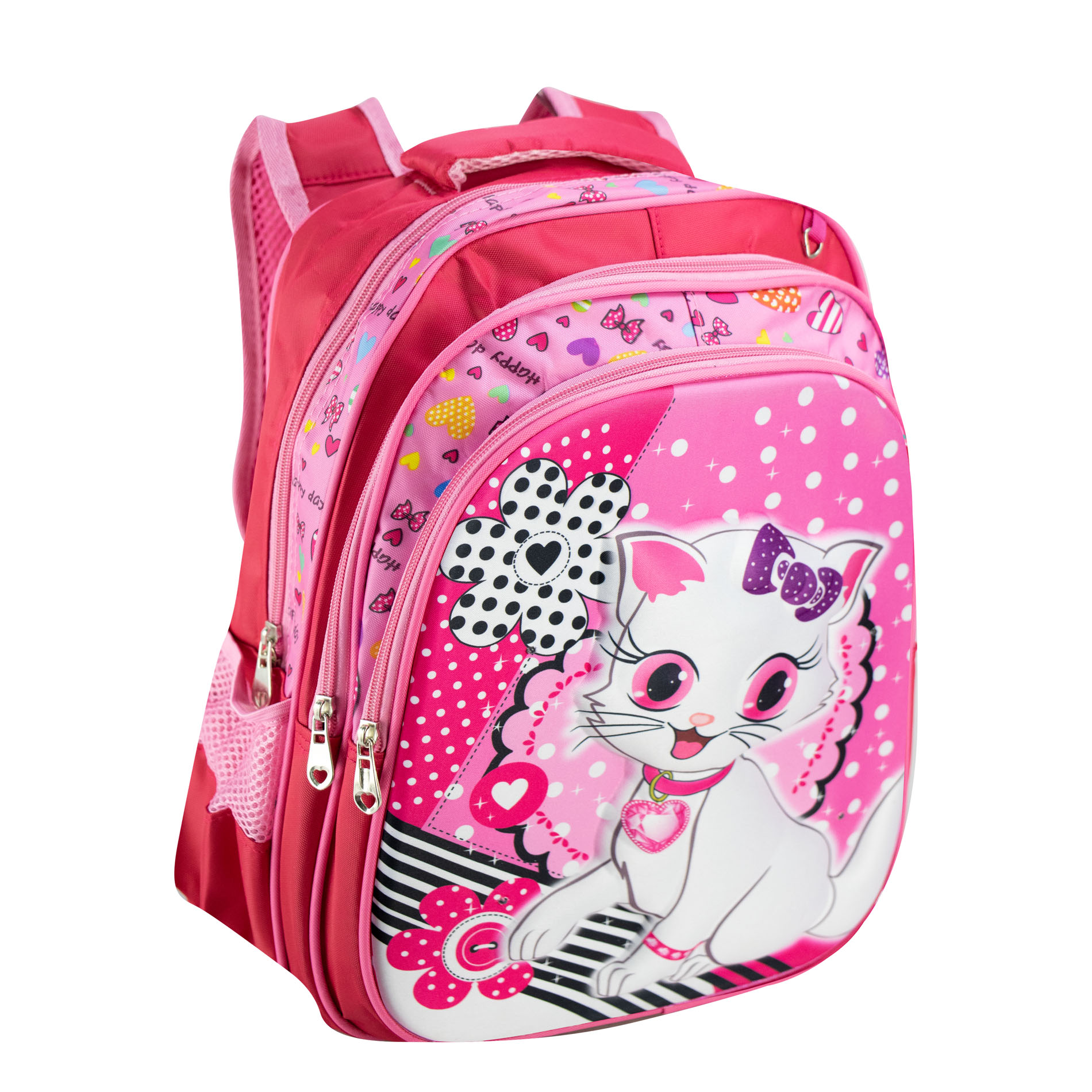 Foto 3 pulgar | Mochila Unisex Fiusha  Gatita Sintetico Trio Escolar C/luz Nueva Imagen