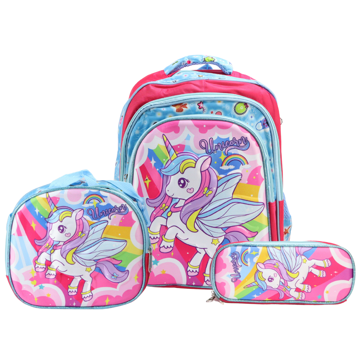 Foto 2 pulgar | Mochila Unisex Fiusha  Unicornio Caramelo Sintetico Trio Escolar C/luz Nueva Imagen