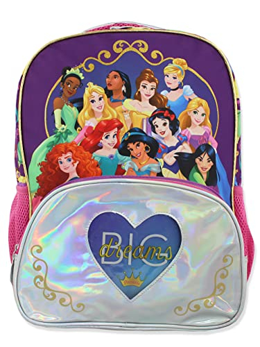 Venta Internacional- Mochila Escolar Disney Princess Girl's De 16 Pulgadas Para Niña (talla Única, Morada/rosada)