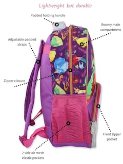 Foto 4 | Venta Internacional- Mochila Escolar Disney Princess Girl's De 16 Pulgadas Para Niña (talla Única, Morada/rosada)
