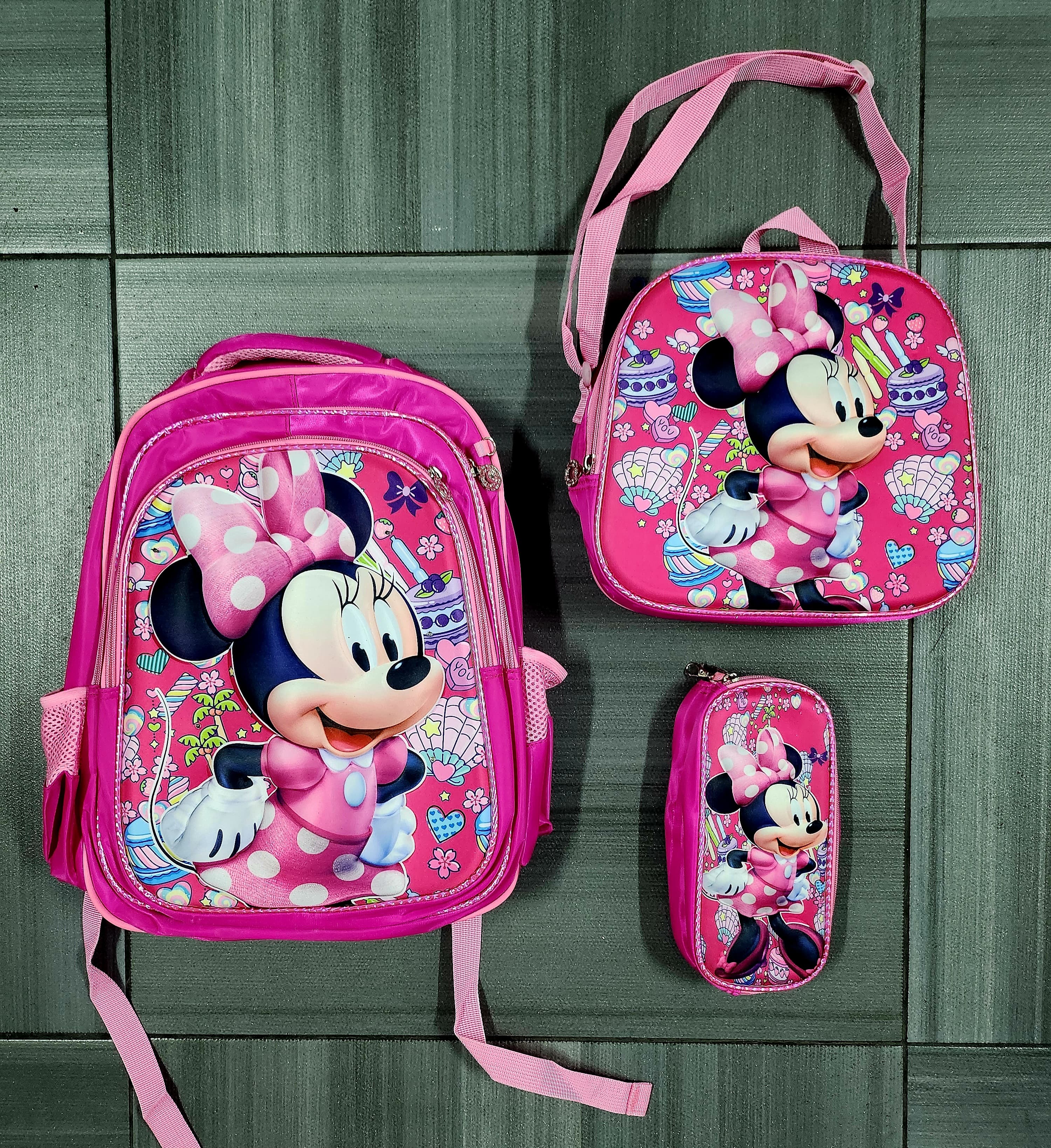 Foto 6 pulgar | Mochila Escolar Con Luz Led Incluye Lonchera Y Lapicera Con Diseño De Minnie Mouse