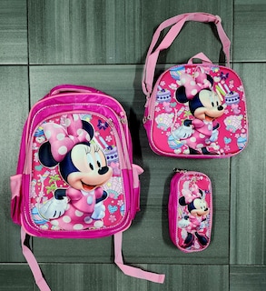 Foto 5 | Mochila Escolar Con Luz Led Incluye Lonchera Y Lapicera Con Diseño De Minnie Mouse