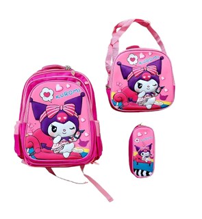 Foto 1 | Mochila Escolar Con Luz Led Incluye Lonchera Y Lapicera Con Diseño De Kuromi
