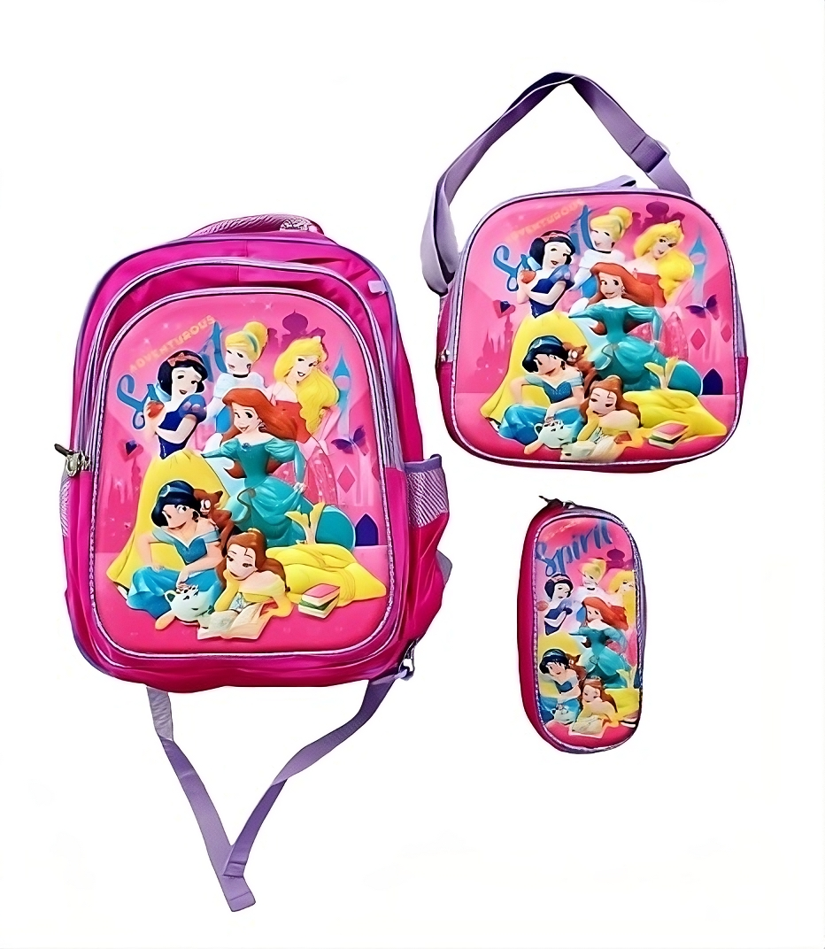 Foto 2 pulgar | Mochila Escolar Con Luz Led Incluye Lonchera Y Lapicera Con Diseño De Princesas