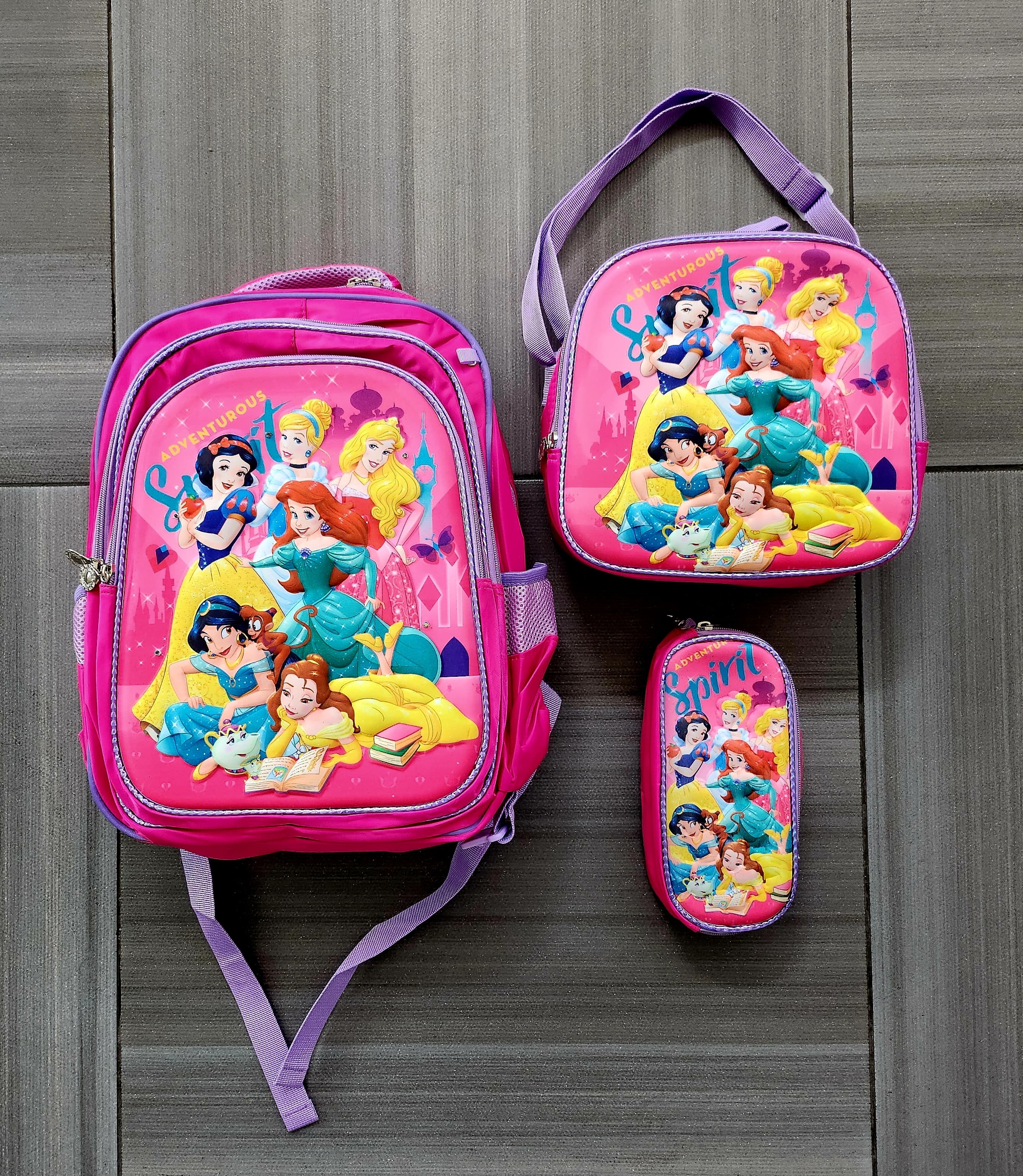 Foto 5 | Mochila Escolar Con Luz Led Incluye Lonchera Y Lapicera Con Diseño De Princesas