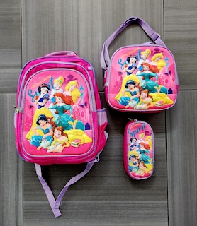 Foto 5 | Mochila Escolar Con Luz Led Incluye Lonchera Y Lapicera Con Diseño De Princesas