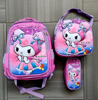 Foto 5 | Mochila Escolar Con Luz Led Incluye Lonchera Y Lapicera Con Diseño De Kuromi