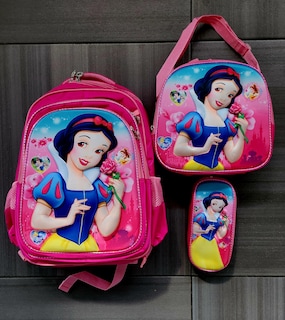 Foto 5 | Mochila Escolar Con Luz Led Incluye Lonchera Y Lapicera Con Diseño De Blanca Nieves