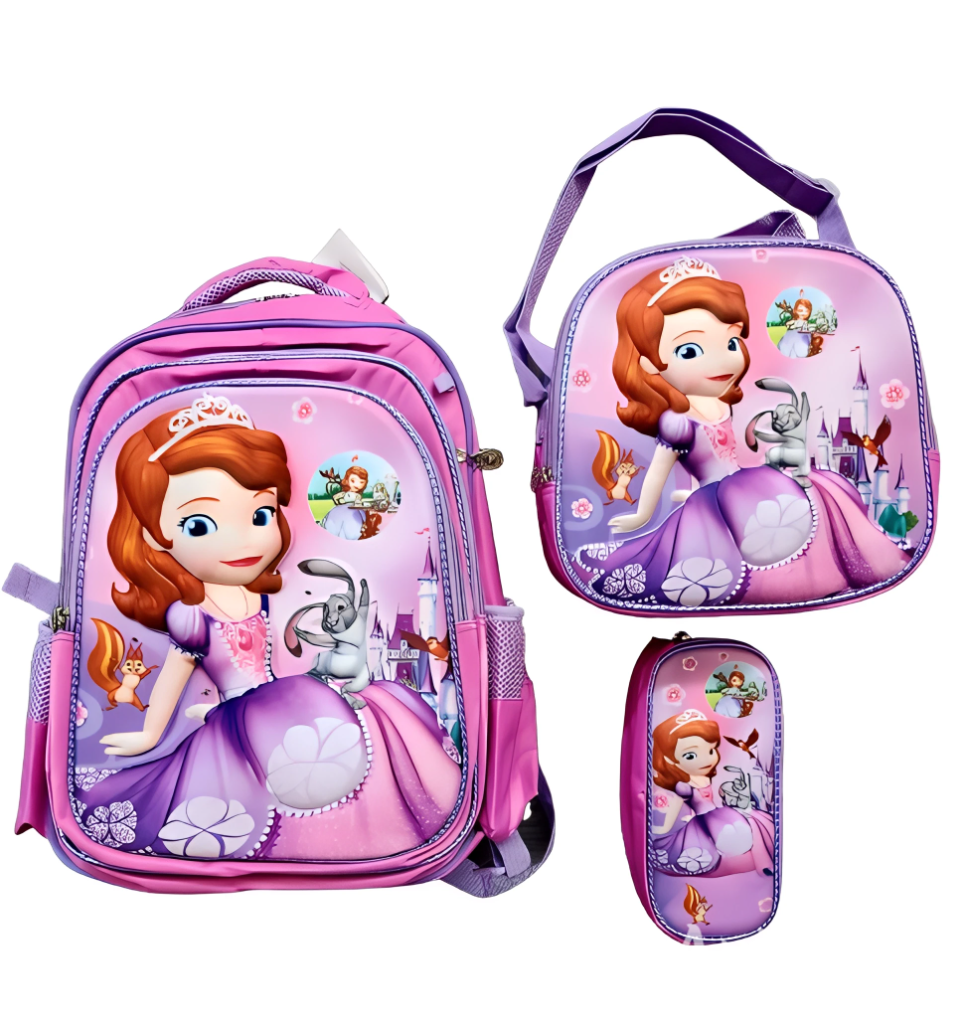 Foto 2 pulgar | Mochila Escolar Con Luz Led Incluye Lonchera Y Lapicera Con Diseño De Princesita Sofía