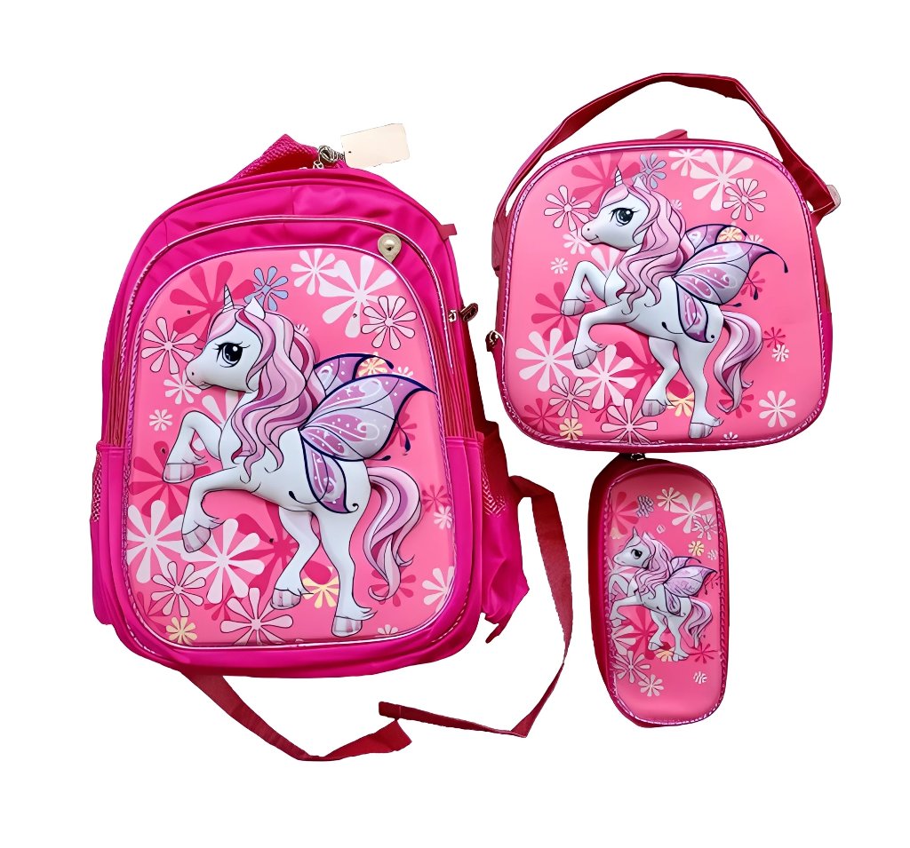 Foto 2 pulgar | Mochila Escolar Con Luz Led Incluye Lonchera Y Lapicera Con Diseño De Unicornio