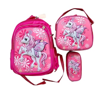 Foto 1 | Mochila Escolar Con Luz Led Incluye Lonchera Y Lapicera Con Diseño De Unicornio