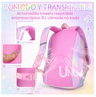 Foto 5 | Mochila Escolar Kawaii Para Niñas De Primaria Segundaria Gran Capacidad Con Apertura 180grados