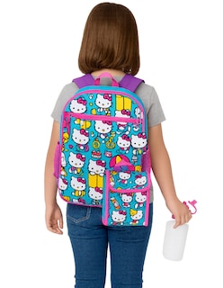 Foto 1 | Set De Mochila Escolar De Hello Kitty Con Lonchera, Llavero, Bote para el Agua y Clip