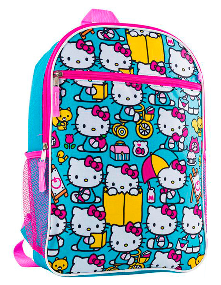 Foto 5 pulgar | Set De Mochila Escolar De Hello Kitty Con Lonchera,  Llavero, Bote para el Agua y Clip