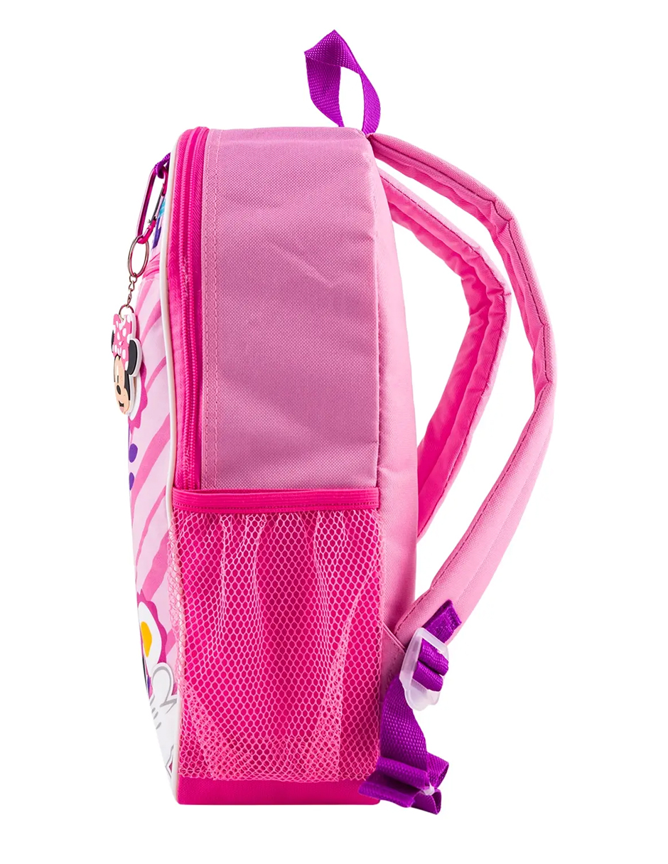 Foto 3 | Set De Mochila Escolar de Minnie Mouse Con Lonchera,  Llavero, Bote para el Agua y Clip