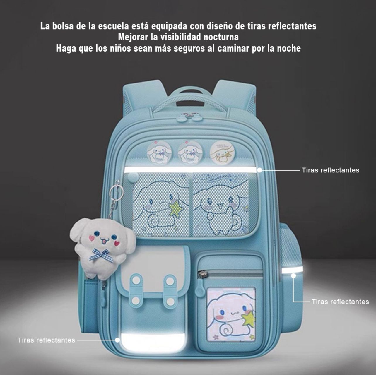 Foto 5 pulgar | Mochila Impermeable Noche Infantil Lindo Dibujos Animados Grandes Azul Cielo Regreso A Clases