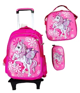 Foto 1 | Mochila Con Luz Led De Ruedas Desmontable Incluye Lonchera Y Lapicera Diseño De Unicornio
