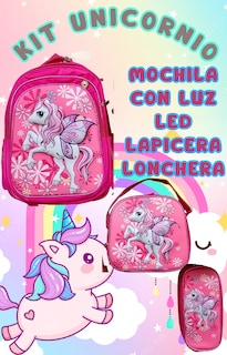 Foto 2 | Mochila Con Luz Led De Ruedas Desmontable Incluye Lonchera Y Lapicera Diseño De Unicornio