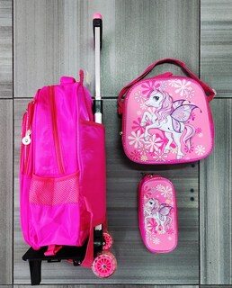 Foto 3 | Mochila Con Luz Led De Ruedas Desmontable Incluye Lonchera Y Lapicera Diseño De Unicornio
