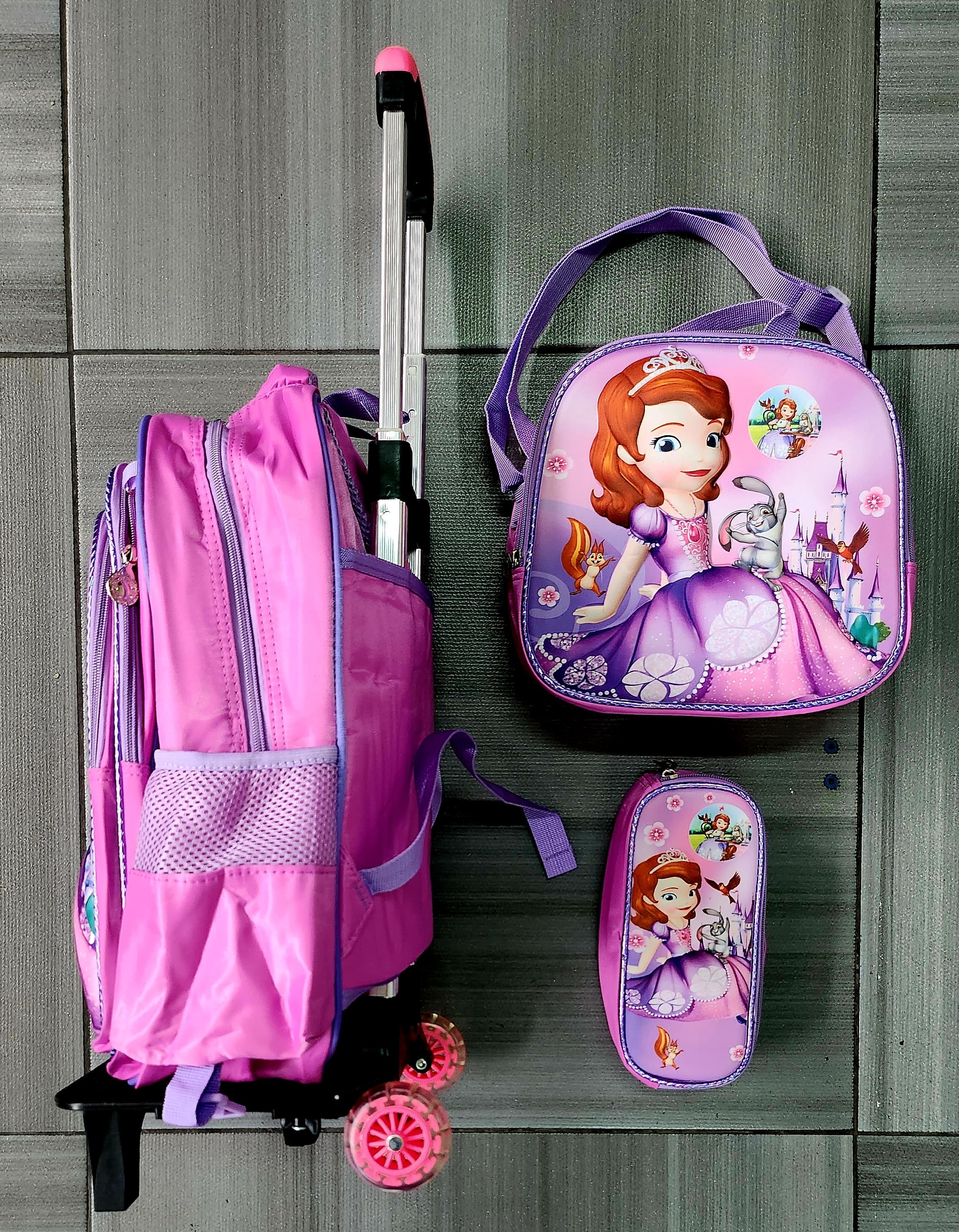 Foto 3 | Mochila Con Luz Led De Ruedas Desmontable Incluye Lonchera Y Lapicera Diseño De Princesita Sofia