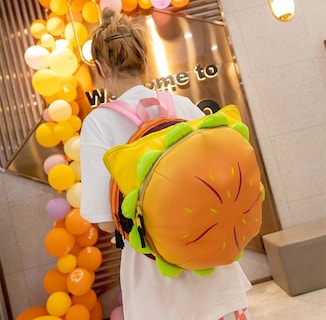 Foto 3 | Mochila Hamburguesa Divertida Escolar Gran Capacidad