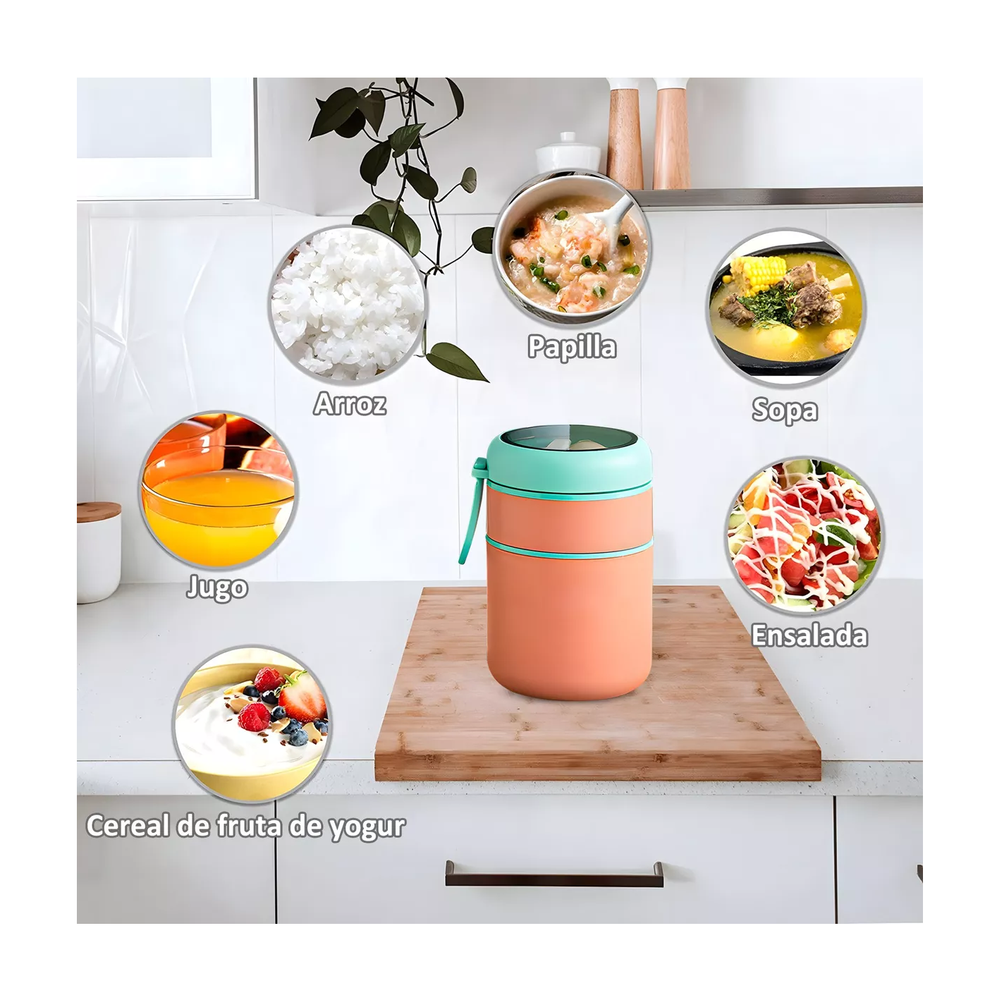 Foto 4 | Lonchera Térmica Belug Rosa de Acero Inoxidable 710 ml Incluye Cuchara