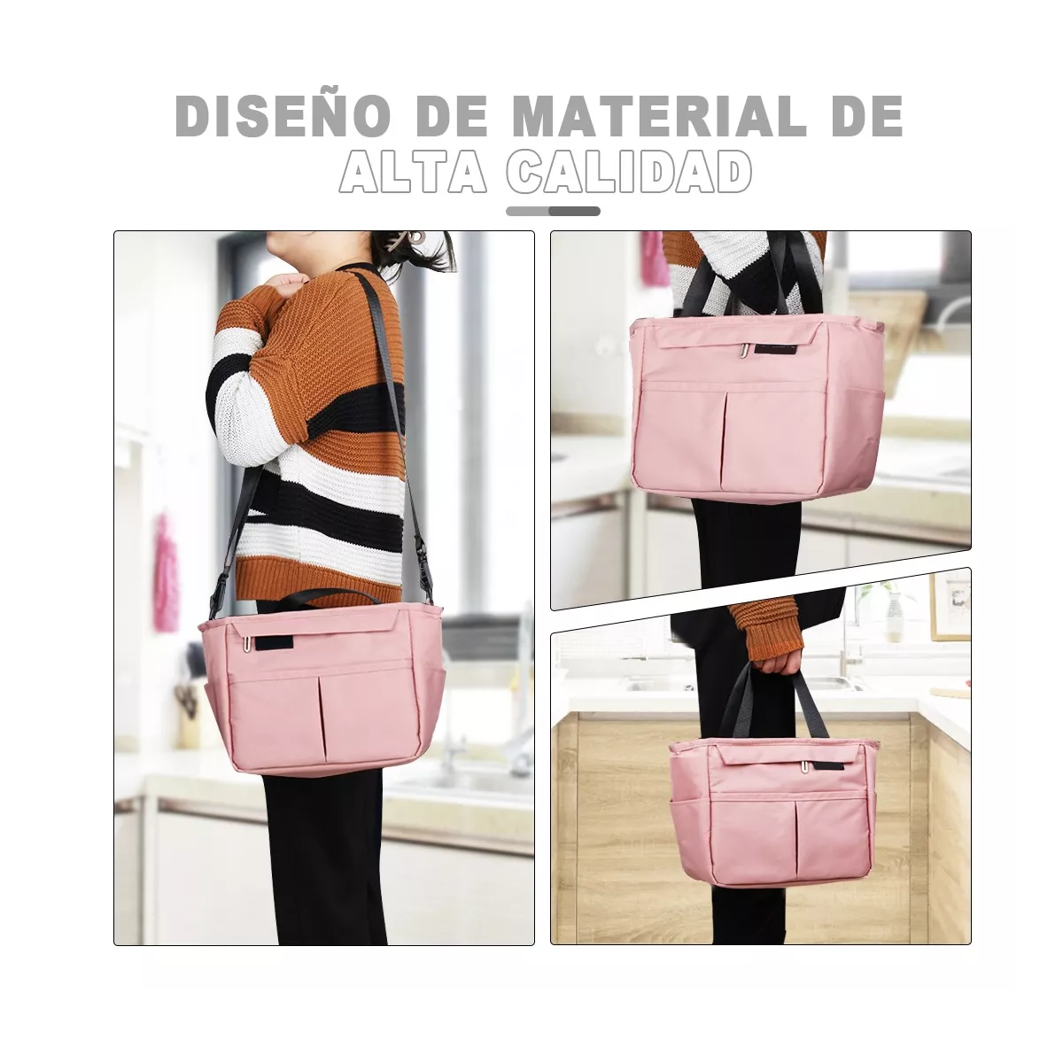 Foto 2 | Bolsa Lonchera Térmica Moderna Gran Capacidad Frío Y Calor Eo Safe Imports Esi-11447 Rosa