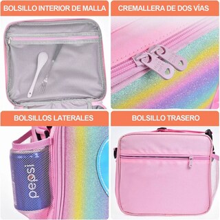 Foto 2 | Bolsa Del Almuerzo, Lonchera Térmica Portátil Eo Safe Imports Esi-11453 Rosa