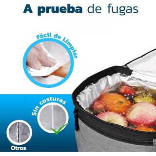 Foto 2 | Bolsa De Almuerzo Lonchera Térmica Portátil Y Gran Capacidad Eo Safe Imports Esi-13230 Gris