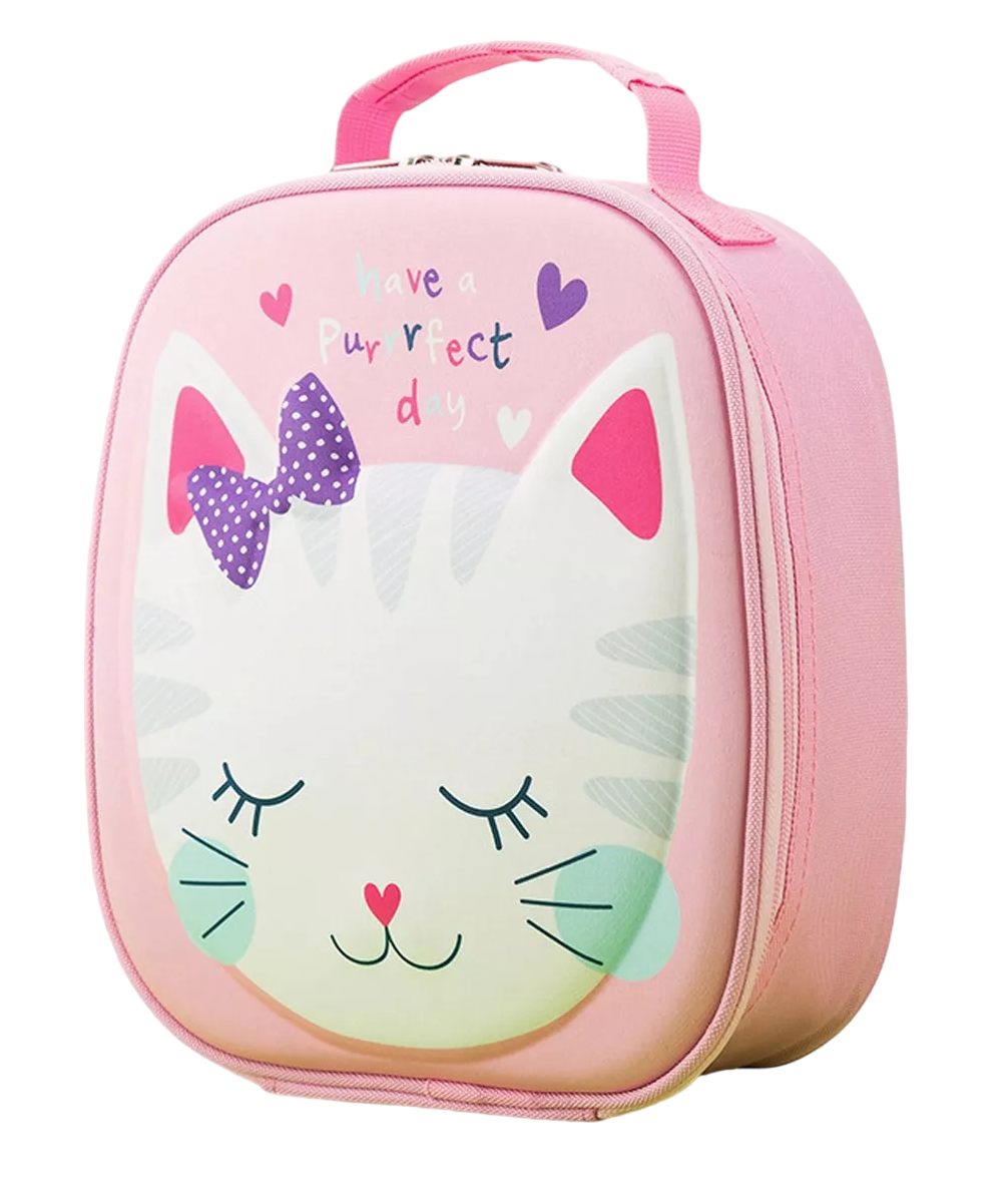 Foto 2 pulgar | Bolsa Del Almuerzo Termica De Niños Portátil Diseño De Gato, Rosa