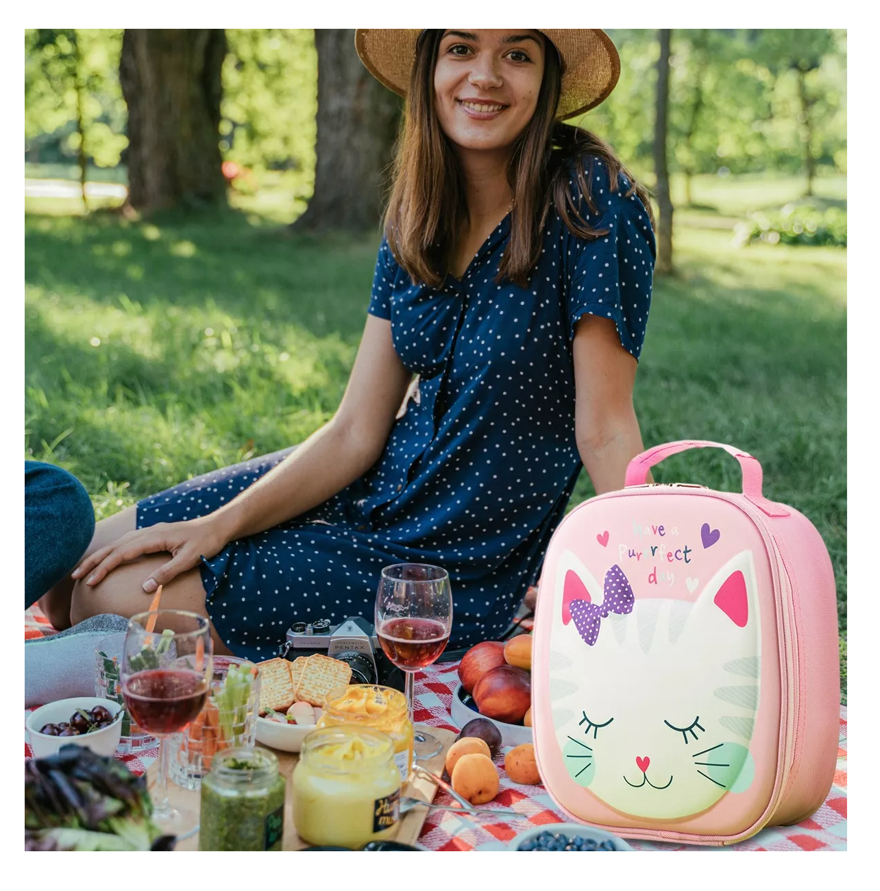 Foto 4 pulgar | Bolsa Del Almuerzo Termica De Niños Portátil Diseño De Gato, Rosa