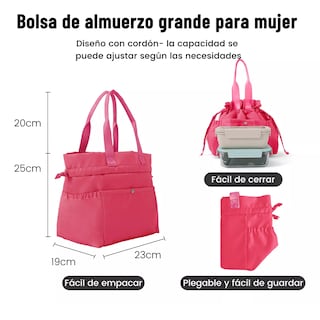 Foto 2 | Lonchera Bolsa Térmica Elegante Aislamiento Frío Calor Eo Safe Imports Rosa