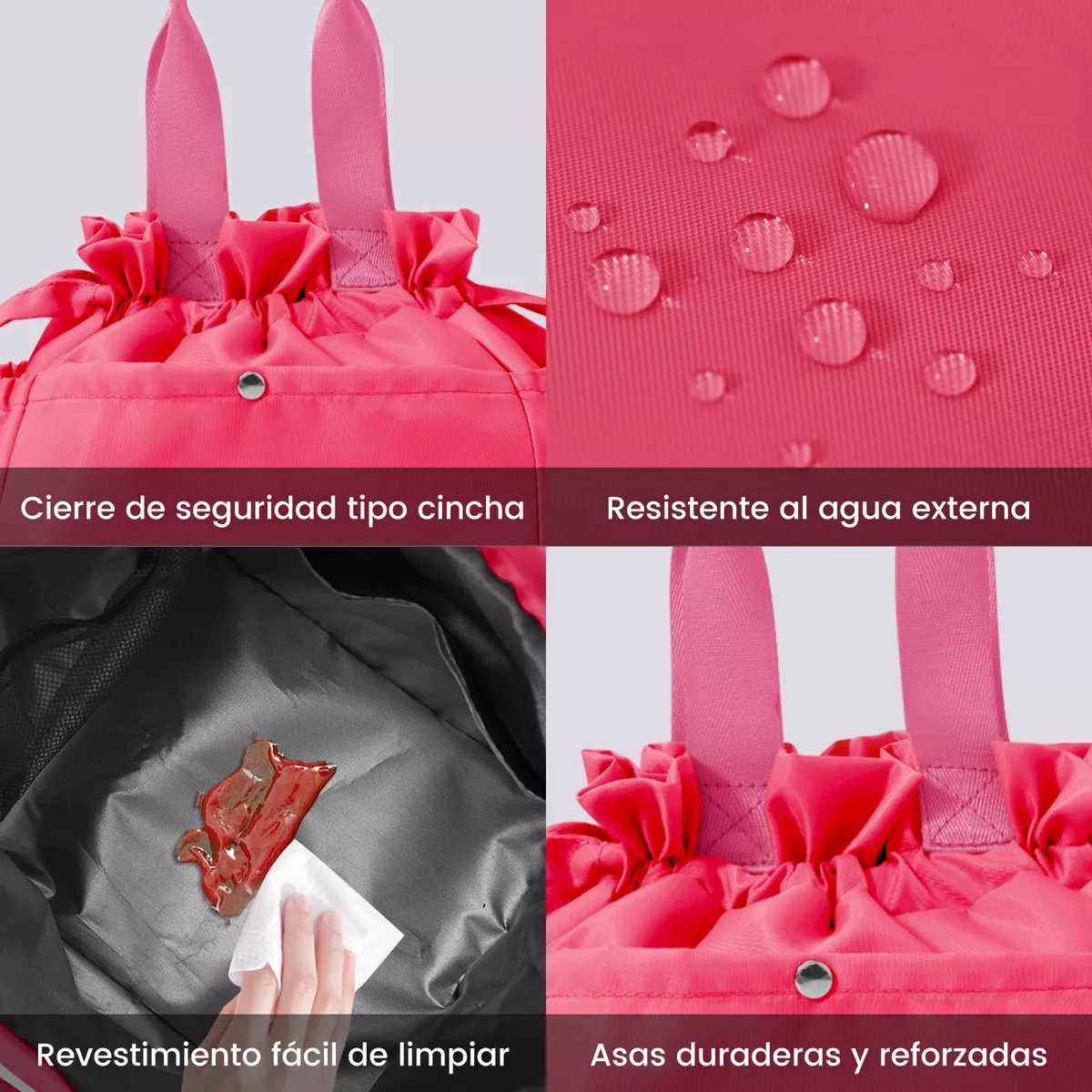 Foto 4 pulgar | Lonchera Bolsa Térmica Elegante Aislamiento Frío Calor Eo Safe Imports Rosa