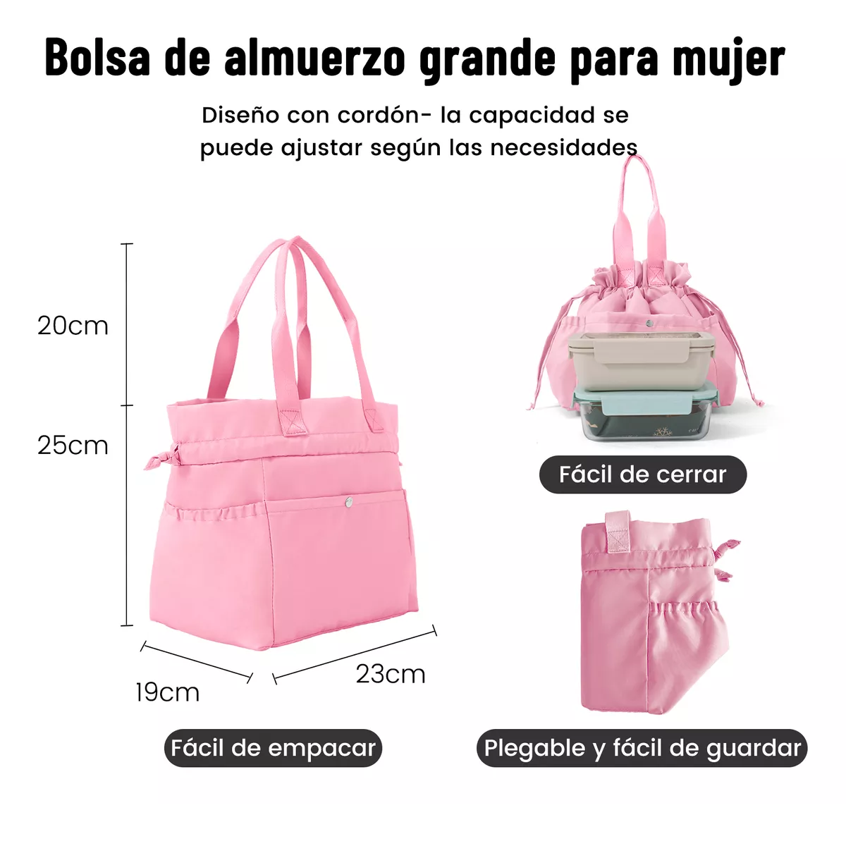 Foto 3 pulgar | Lonchera Bolsa Térmica Safe Imports ESI-17843 Rosa