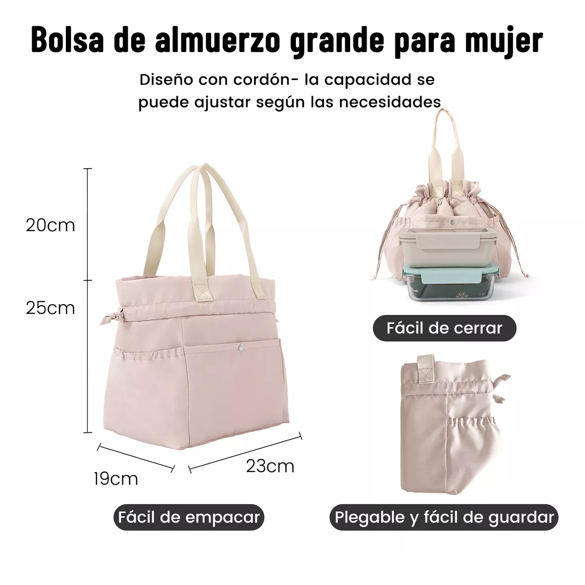Foto 3 pulgar | Lonchera Bolsa Térmica Eo Safe Imports ESI-17841 Beige