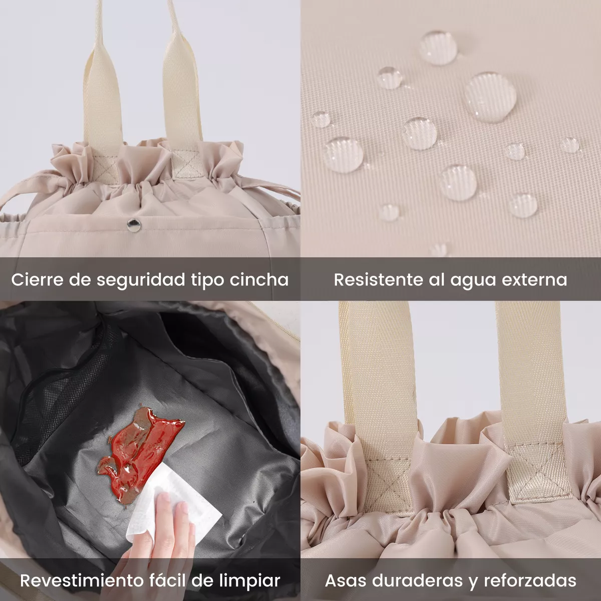 Foto 4 pulgar | Lonchera Bolsa Térmica Eo Safe Imports ESI-17841 Beige