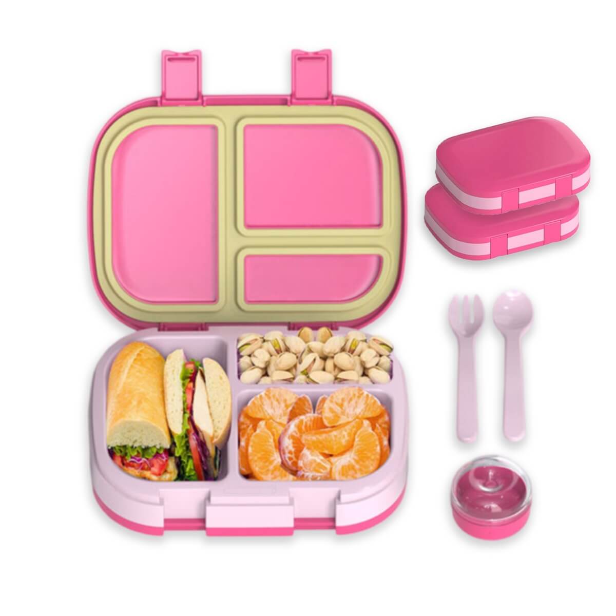 Foto 2 pulgar | Lonchera Para Niños Tipo Bento Box Con Compartimentos Ajustables De Sellado Hermetico, Tupper Para Lunch Con Cubierto