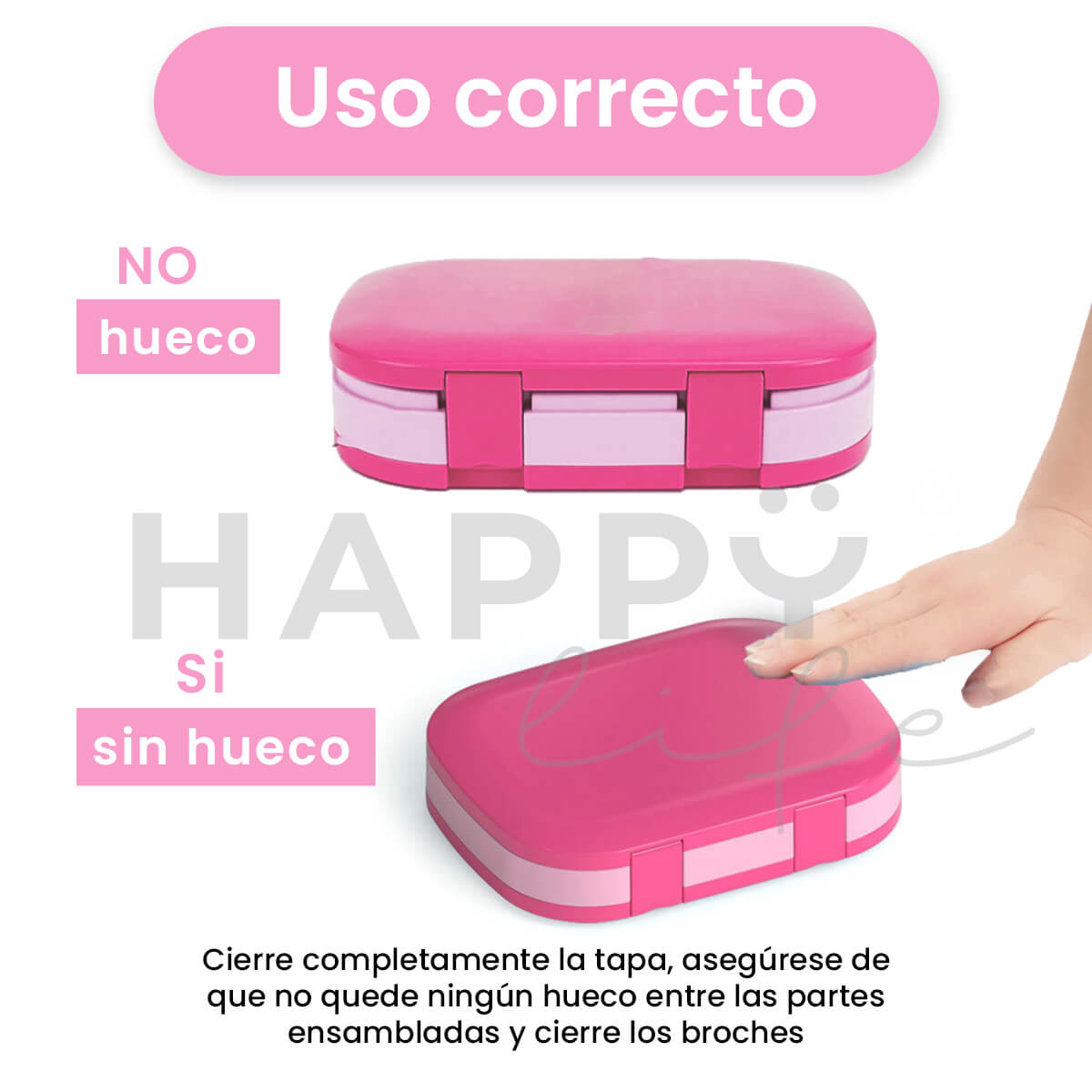 Foto 4 pulgar | Lonchera Para Niños Tipo Bento Box Con Compartimentos Ajustables De Sellado Hermetico, Tupper Para Lunch Con Cubierto
