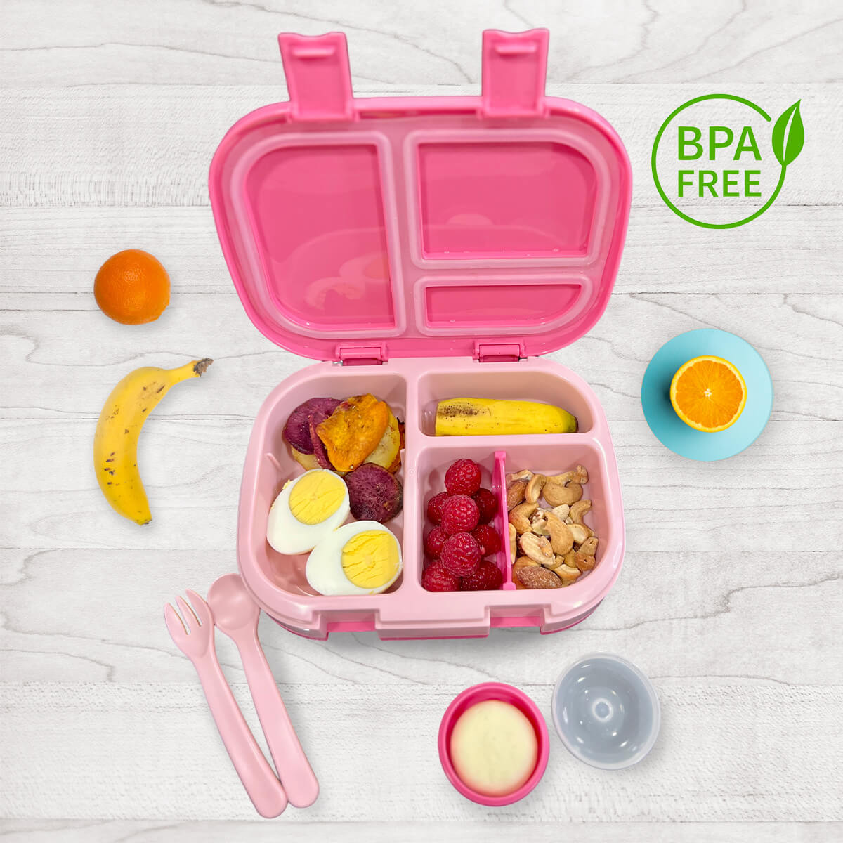 Foto 8 pulgar | Lonchera Para Niños Tipo Bento Box Con Compartimentos Ajustables De Sellado Hermetico, Tupper Para Lunch Con Cubierto