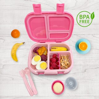 Foto 7 | Lonchera Para Niños Tipo Bento Box Con Compartimentos Ajustables De Sellado Hermetico, Tupper Para Lunch Con Cubierto
