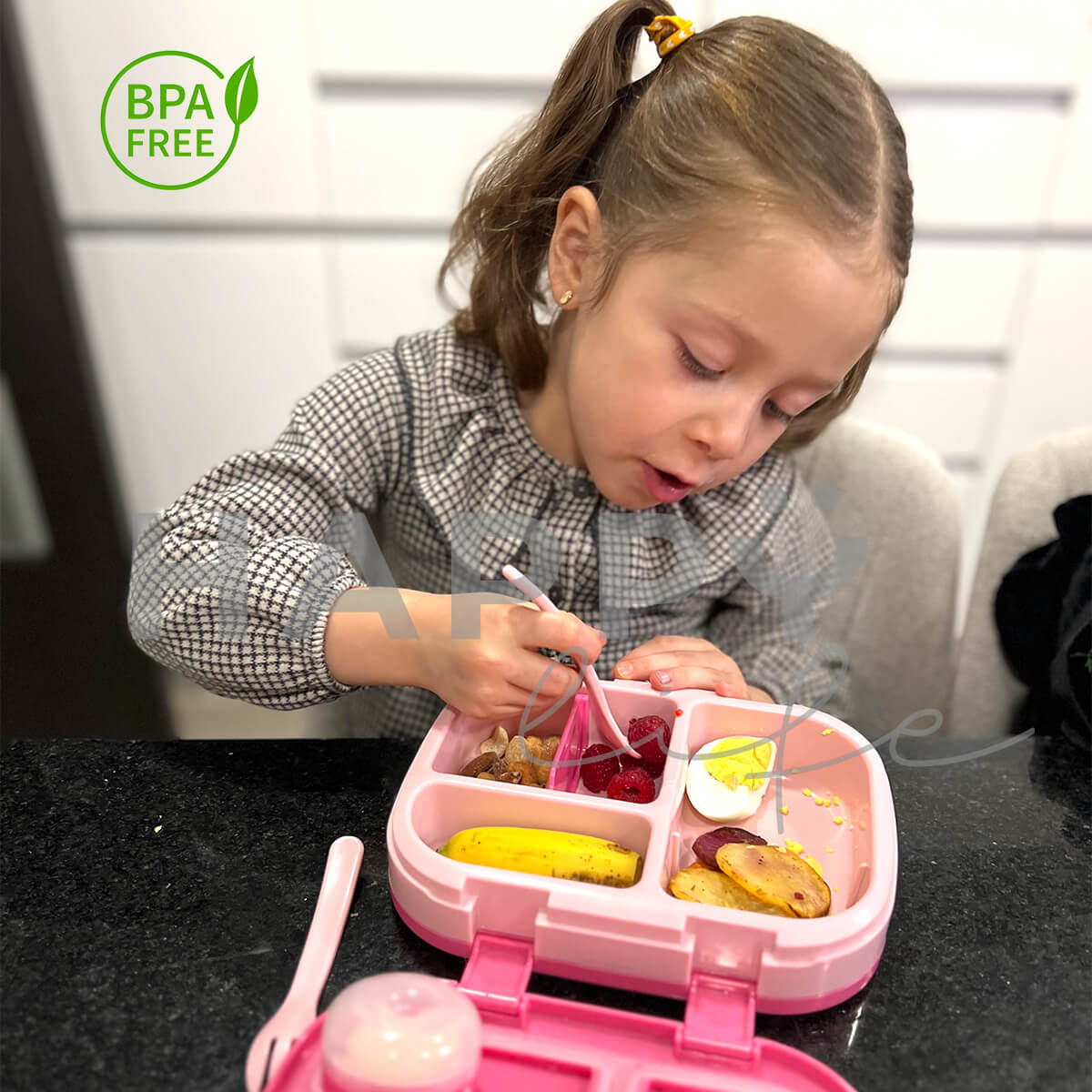 Foto 9 pulgar | Lonchera Para Niños Tipo Bento Box Con Compartimentos Ajustables De Sellado Hermetico, Tupper Para Lunch Con Cubierto