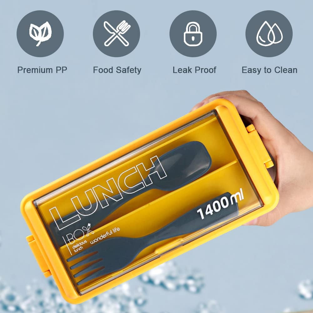 Foto 4 pulgar | Caja Bento A Prueba De Fugas De 1400 Ml, Apilada Con Compartimento, Azul, 49 Onzas - Venta Internacional.