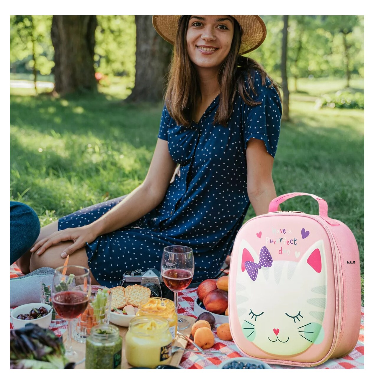Foto 5 pulgar | Bolsa De Almuerzo Lab.g Para Niños Lonchera Termica Portátil Gato Rosa